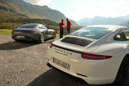 Mercedes-AMG GT, Porsche Carrera GTS, Heckansicht