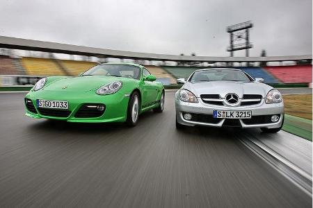 Mercedes SLK 350 vs. Porsche Cayman S