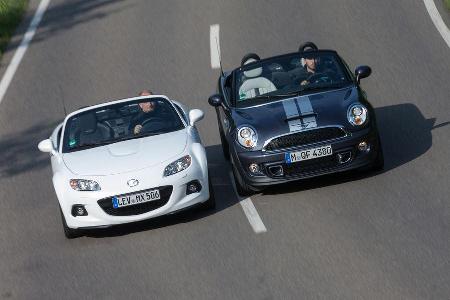 Mazda MX-5 2.0 MZR, Mini Cooper S Roadster, Frontansicht