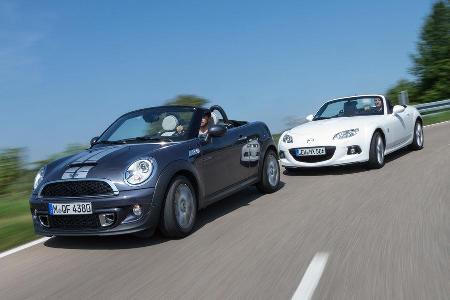 Mazda MX-5 2.0 MZR, Mini Cooper S Roadster, Frontansicht