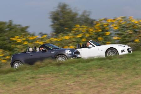 Mazda MX-5 2.0 MZR, Mini Cooper S Roadster, Seitenansicht