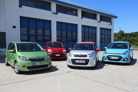 Fiat Panda 1.2 8V, Citroën C1 VTI 68, Skoda Citigo 1.0 Elegance, Hyundai i10 Blue 1.0 Trend