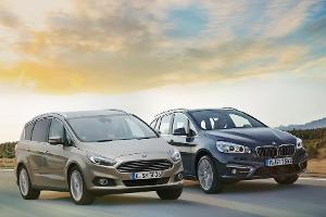 BMW Gran Tourer 220d xDrive, Ford S-Max 2.0 TDCi, Frontansicht