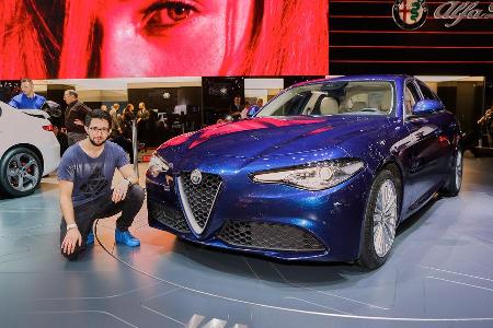 Alfa Romeo Giulia gegen BMW 3er Limousine, Kaltvergleich, Vergleich, Genf, 03/2016