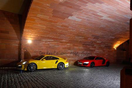 Audi R8 V10 5.2 FSI Quattro, Porsche 911 Turbo, Seitenansicht