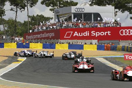 24h-Rennen von Le Mans 2014 - Startphase - Toyota - Audi - Porsche - LMP1