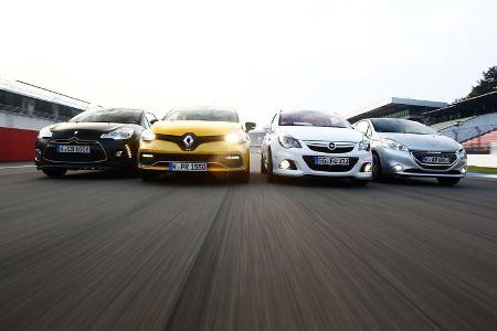 Opel Corsa OPC Nürburgring Edition Renault Clio R.S., Peugeot 208 GTi, Citroën DS3 Racing Edition 2013