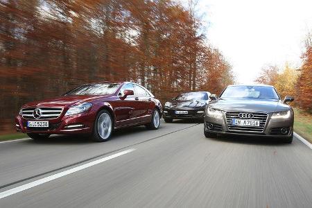 03/11 aumospo 07/2011 Mercedes CLS 350, Audi A7 3.0 TFSI Quattro, Porsche Panamera