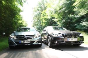 BMW 520d, Mercedes E 220 CDI, Frontansicht