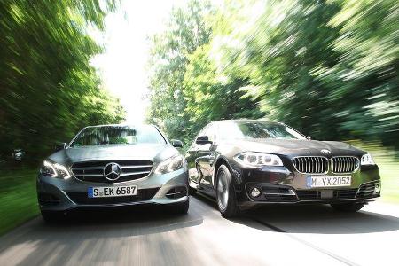 BMW 520d, Mercedes E 220 CDI, Frontansicht
