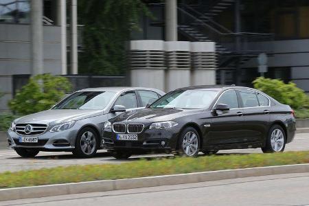 BMW 520d, Mercedes E 220 CDI, Seitenansicht