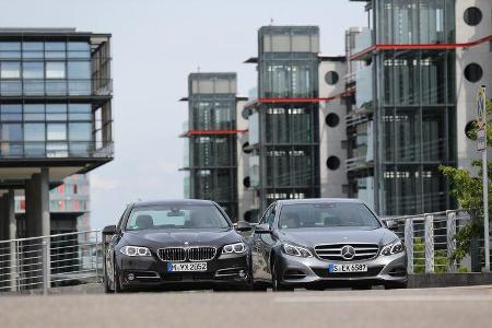 BMW 520d, Mercedes E 220 CDI, Frontansicht