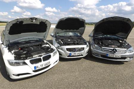 Mercedes C 220 CDI, BMW 320d, Volvo S60 D3, Motor