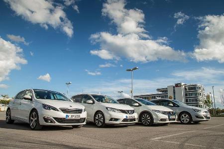 Honda Civic, Nissan Pulsar, Opel Astra, Peugeot 308