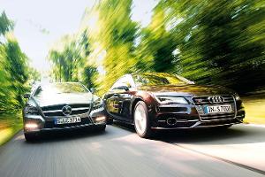 Audi S7 Sportback, Mercedes CLS 500 4matic, Frontansicht