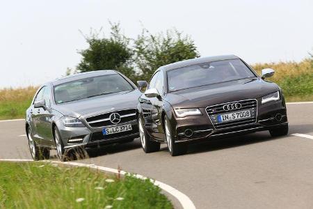 Audi S7 Sportback, Mercedes CLS 500 4matic, Frontansicht