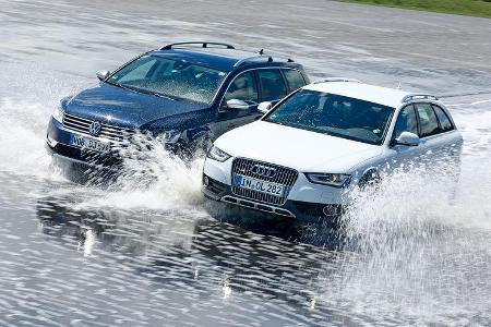 VW Passat Alltrack 2.0 TDI 4Motion, Audi A4 Allroad Quattro 2.0 TDI, Wasserdurchfahrt