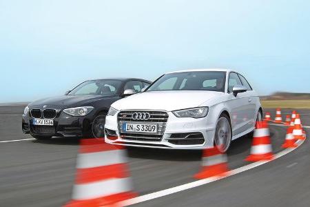 Audi S3 2.0 TFSI, BMW M135i x-Drive, Frontansicht