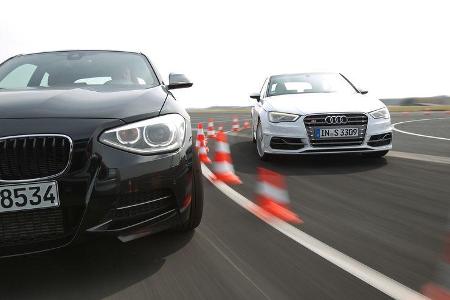 Audi S3 2.0 TFSI, BMW M135i x-Drive, Frontansicht