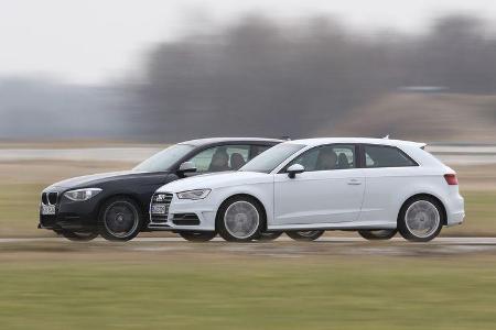 Audi S3 2.0 TFSI, BMW M135i x-Drive, Seitenansicht