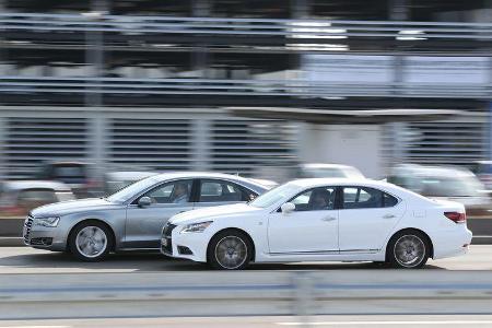 Audi A8 4.0 TFSI quattro, Lexus LS 600h F-Sport, Seitenansicht