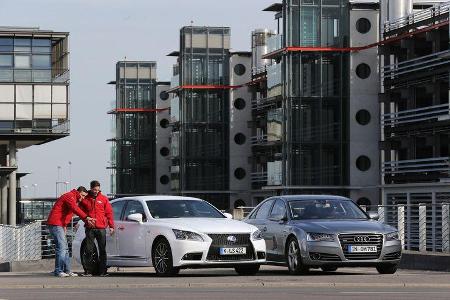 Audi A8 4.0 TFSI quattro, Lexus LS 600h F-Sport, Frontansicht