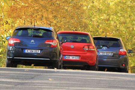 VW Golf, Citroen C4, Toyota Auris