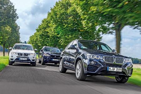 BMW X3, X4, X5, Frontansicht
