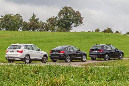 BMW X3, X4, X5, Seitenansicht