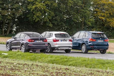 BMW X3, X4, X5, Heckansicht