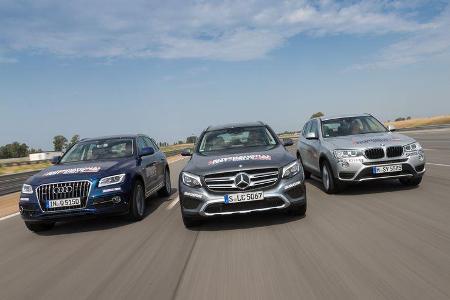 Audi Q5 2.0 TDI Quattro, BMW X3 xDrive 20d, Mercedes GLC 250 d 4Matic