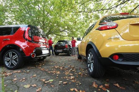 Kia Soul, Mini Cooper Countryman, Nissan Juke, Heckansicht