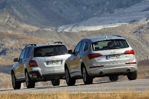 Audi Q5 2.0 TFSi Quattro und Mercedes GLK 300 4-Matic