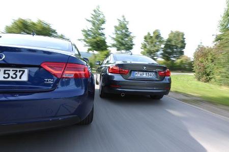 Audi A5 Coupé 2.0 TDI Quattro, BMW 420d, Heckansicht