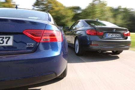 Audi A5 Coupé 2.0 TDI Quattro, BMW 420d, Heckansicht