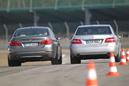 BMW 535i und Mercedes E 350 CGI Heckansicht