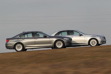 BMW 535i und Mercedes E 350 CGI nebeneinander
