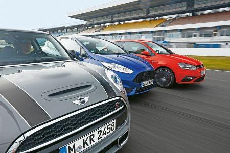VW Polo GTI, Ford Fiesta ST, Mini Cooper S, Kühlerhauben
