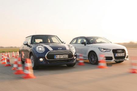 Audi A1 1.4 TFSI, Mini Cooper, Frontansicht