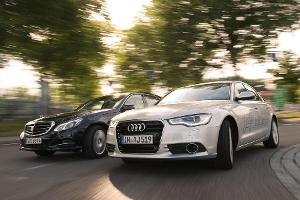 Audi A6 2.0 TDI Ultra, Mercedes E 220 Bluetec, Frontansicht