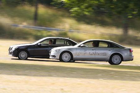 Audi A6 2.0 TDI Ultra, Mercedes E 220 Bluetec, Seitenansicht