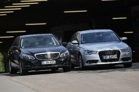 Audi A6 2.0 TDI Ultra, Mercedes E 220 Bluetec, Frontansicht