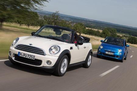 Fiat 500C, Mini One Cabrio, Frontansicht