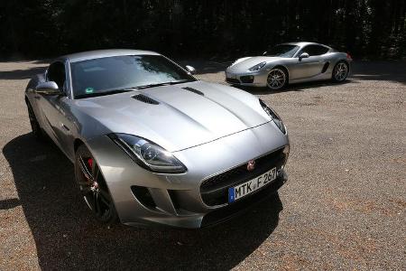 Jaguar F-Type 3.0 V6 Coupé, Porsche Cayman S, Frontansicht