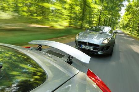 Jaguar F-Type 3.0 V6 Coupé, Porsche Cayman S, Ausfahrt