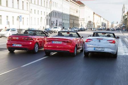 Audi A3 Cabrio, Opel Cascada, VW Golf Cabrio, Heckansicht