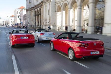 Audi A3 Cabrio, Opel Cascada, VW Golf Cabrio, Heckansicht