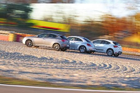 Alfa Romeo Giulietta, Citron DS4, VW Beetle, Seitenansicht