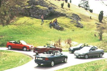 Ford Escort XR3i Cabrio, Opel Astra Cabrio 1.8 16 V, Peugeot 306 Cabrio 2.0, Renault 19 Cabrio RSi, VW Golf Cabrio 2.0