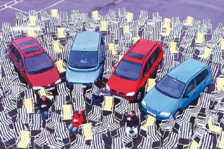 Fiat Multipla 100 16 V, Mitsubishi Space Star GDI 1800, Opel Zafira 1.8 16 V, Renault Scénic 1.6 16 V